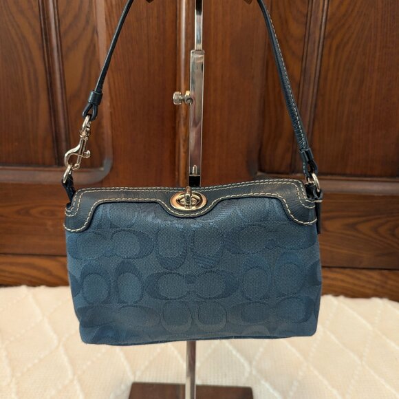 Coach Turnlock Blue Wristlet Mini bag - Picture 1 of 10